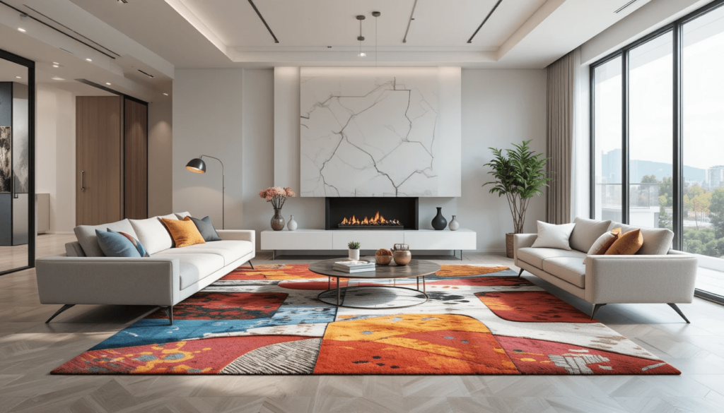 Modern abstract area rug